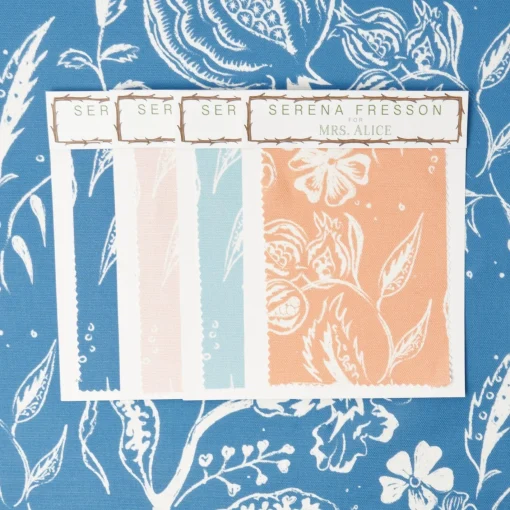Serena Fresson Fabrics<Mrs. Alice French Blue Chelsea Square Fabric