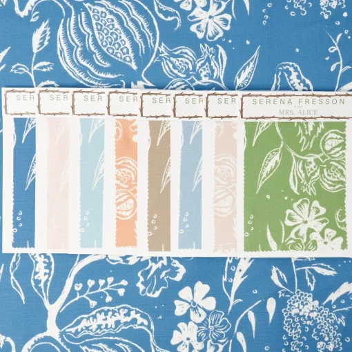 Serena Fresson Fabrics<Mrs. Alice French Blue Chelsea Square Fabric
