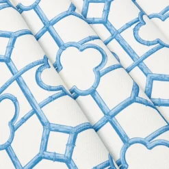Serena Fresson Fabrics<Mrs. Alice French Blue Shaded Bamboo Fabric
