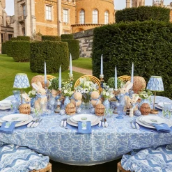 Cushions<Mrs. Alice Frilled Blue Ikat Seat Pad Cushion