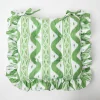 Cushions<Mrs. Alice Frilled Green Ikat Seat Pad Cushion