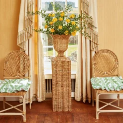 Cushions<Mrs. Alice Frilled Green Ikat Seat Pad Cushion