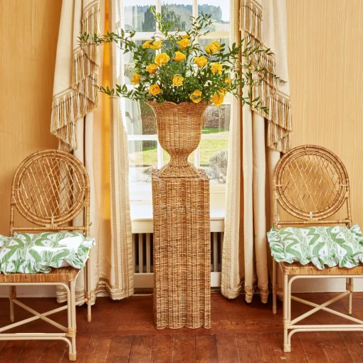 Cushions<Mrs. Alice Frilled Green Ikat Seat Pad Cushion