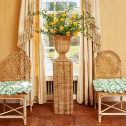 Cushions<Mrs. Alice Frilled Green Ikat Seat Pad Cushion (Set of 4)