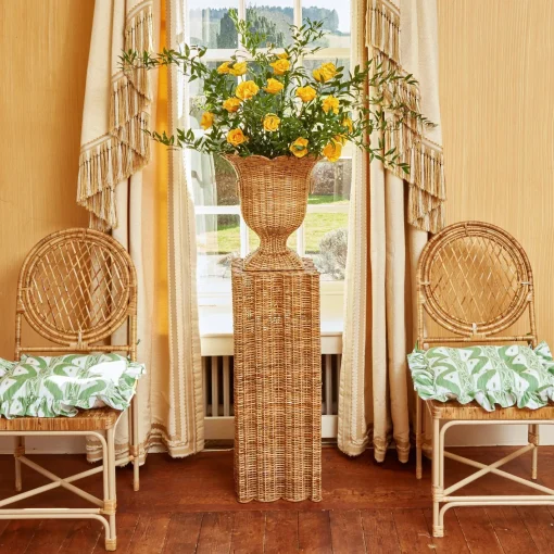 Cushions<Mrs. Alice Frilled Green Ikat Seat Pad Cushion (Set of 4)