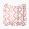 Cushions<Mrs. Alice Frilled Pink Ikat Seat Pad Cushion
