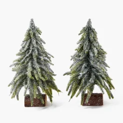 Christmas Decorations<Mrs. Alice Frosted Fir Trees (Pair)