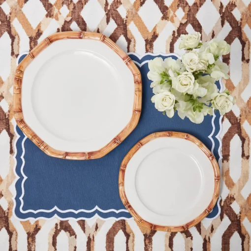 Crockery Sets<Mrs. Alice Geometric Bamboo Dinner & Starter Plates (Set of 8)