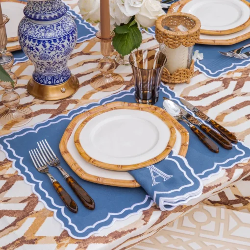 Crockery Sets<Mrs. Alice Geometric Bamboo Dinner & Starter Plates (Set of 8)