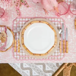 Crockery Sets<Mrs. Alice Geometric Bamboo Dinner & Starter Plates (Set of 8)