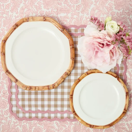 Crockery Sets<Mrs. Alice Geometric Bamboo Dinner & Starter Plates (Set of 8)