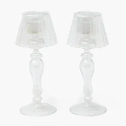 Summer Glassware | Summer Candleware<Mrs. Alice Glass Lantern Tea Light Holder (Pair) - 24cm