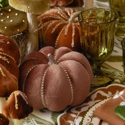 Autumn Decorations<Mrs. Alice Glitter Velvet Pumpkin Family