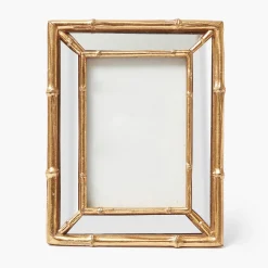 For Her | For The Millenial<Mrs. Alice Gold Bamboo Mirror Photo Frame - 4"x6"