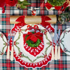 Christmas Decorations<Mrs. Alice Gold Crackers With Red Velvet Bows (Set of 6)