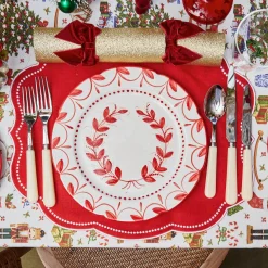 Christmas Decorations<Mrs. Alice Gold Crackers With Red Velvet Bows (Set of 6)