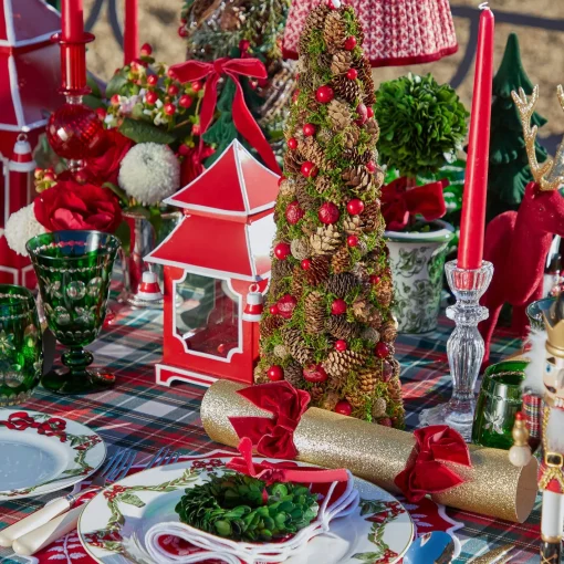 Christmas Decorations<Mrs. Alice Gold Crackers With Red Velvet Bows (Set of 6)