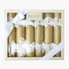 Christmas Decorations<Mrs. Alice Gold Glitter Crackers with White Velvet Bows (Set of 6)