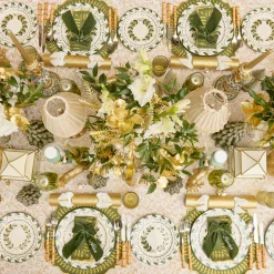 Christmas Decorations<Mrs. Alice Gold Glitter Crackers with White Velvet Bows (Set of 6)