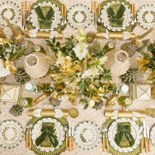 Christmas Decorations<Mrs. Alice Gold Glitter Crackers with White Velvet Bows (Set of 6)