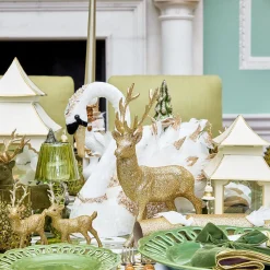 Christmas Decorations<Mrs. Alice Gold Glitter Reindeer Family