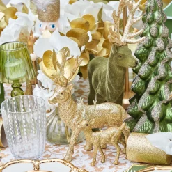 Christmas Decorations<Mrs. Alice Gold Glitter Reindeer Family