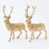 Christmas Decorations<Mrs. Alice Gold Glitter Reindeer (Pair)