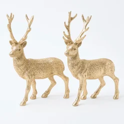 Christmas Decorations<Mrs. Alice Gold Glitter Reindeer (Pair)
