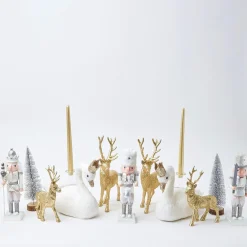 Christmas Decorations<Mrs. Alice Gold Glitter Reindeer (Pair)