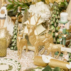 Christmas Decorations<Mrs. Alice Gold Glitter Reindeer (Pair)