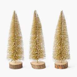 Christmas Decorations<Mrs. Alice Gold Glitter Trees (Set of 3)