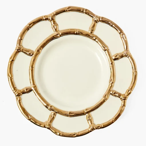 Dinner Plates<Mrs. Alice Gold Petal Bamboo Ceramic Dinner Plate