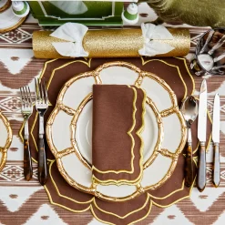 Dinner Plates<Mrs. Alice Gold Petal Bamboo Ceramic Dinner Plate