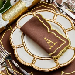 Dinner Plates<Mrs. Alice Gold Petal Bamboo Ceramic Dinner Plate