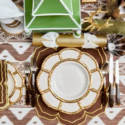 Dinner Plates<Mrs. Alice Gold Petal Bamboo Ceramic Dinner Plate