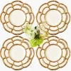 Crockery Sets<Mrs. Alice Gold Petal Bamboo Dinner & Starter Plates (Set of 8)