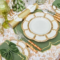 Dinner Plates | Crockery Sets<Mrs. Alice Gold Petal Bamboo Dinner Plates (Set of 4)