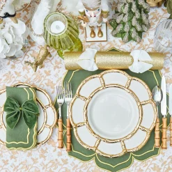 Crockery Sets<Mrs. Alice Gold Petal Bamboo Dinner & Starter Plates (Set of 8)