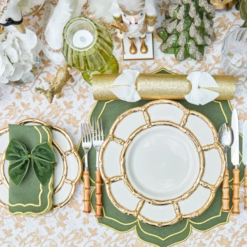 Crockery Sets<Mrs. Alice Gold Petal Bamboo Dinner & Starter Plates (Set of 8)