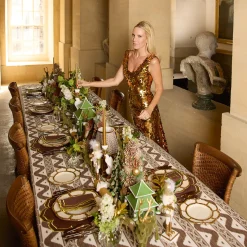 Crockery Sets<Mrs. Alice Gold Petal Bamboo Dinner & Starter Plates (Set of 8)