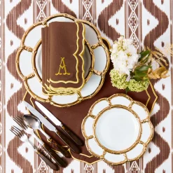 Dinner Plates | Crockery Sets<Mrs. Alice Gold Petal Bamboo Dinner Plates (Set of 4)