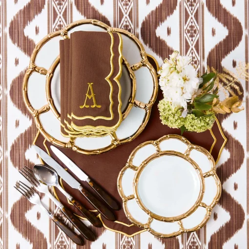 Dinner Plates | Crockery Sets<Mrs. Alice Gold Petal Bamboo Dinner Plates (Set of 4)