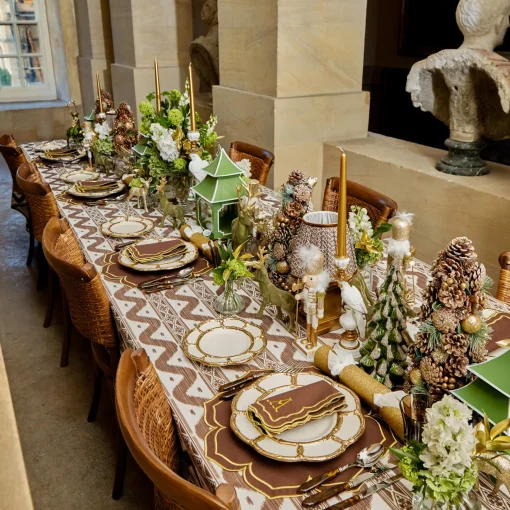 Crockery Sets<Mrs. Alice Gold Petal Bamboo Dinner & Starter Plates (Set of 8)