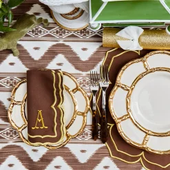 Crockery Sets<Mrs. Alice Gold Petal Bamboo Dinner & Starter Plates (Set of 8)