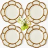 Starter Plates | Crockery Sets<Mrs. Alice Gold Petal Bamboo Starter Plates (Set of 4)