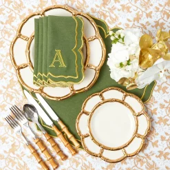 Starter Plates | Crockery Sets<Mrs. Alice Gold Petal Bamboo Starter Plates (Set of 4)
