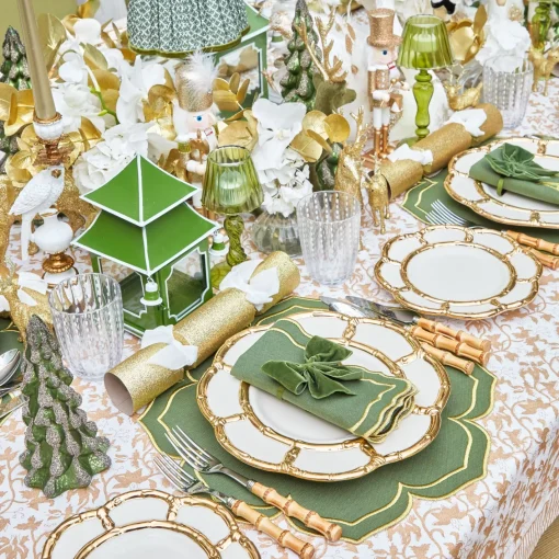 Starter Plates | Crockery Sets<Mrs. Alice Gold Petal Bamboo Starter Plates (Set of 4)