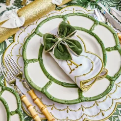 Napkin Rings & Bows<Mrs. Alice Gold Trimmed Green Velvet Bows (Set of 4)