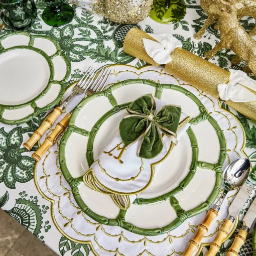 Napkin Rings & Bows<Mrs. Alice Gold Trimmed Green Velvet Bows (Set of 4)