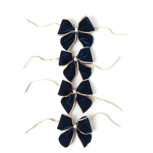 Napkin Rings & Bows<Mrs. Alice Gold Trimmed Navy Velvet Bows (Set of 4)